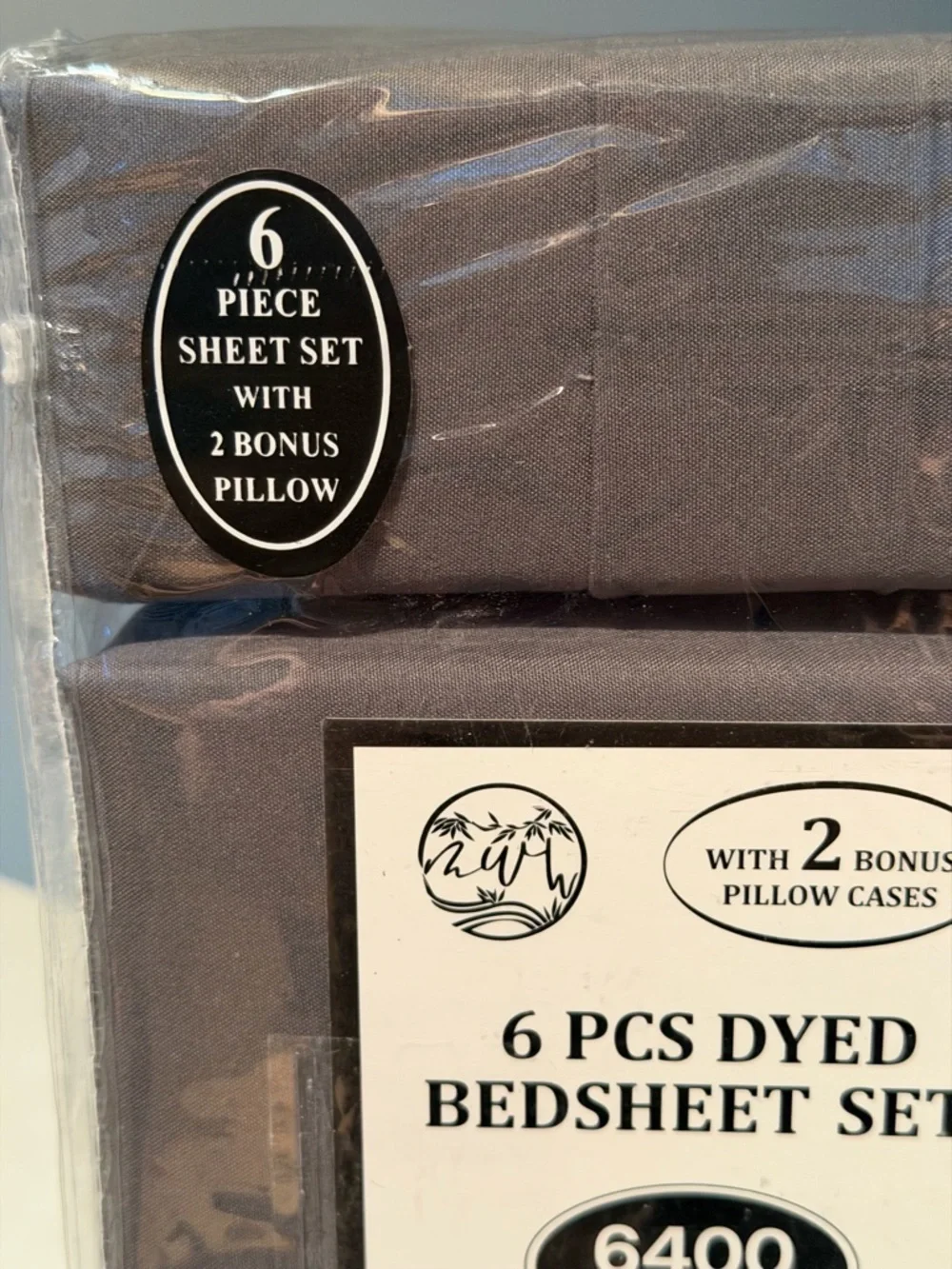King Size 6-Piece Dyed Bedsheet Set - King, Charcoal Gray